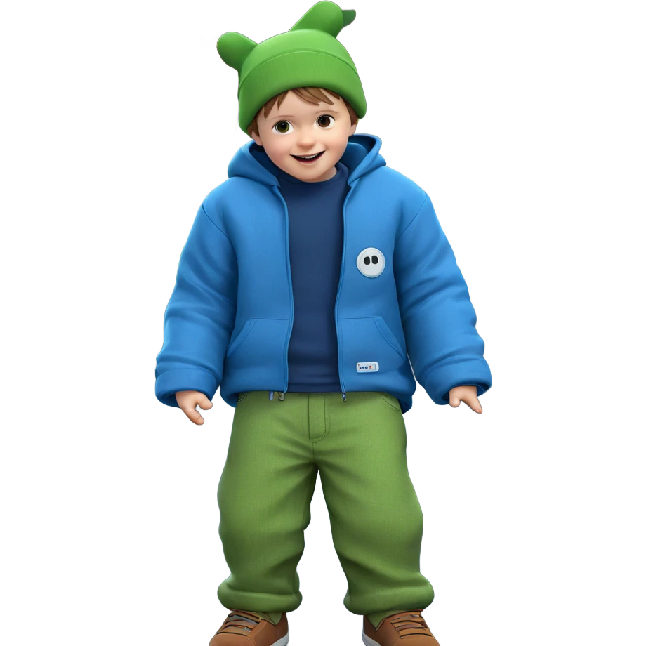 happy boy with car emoji