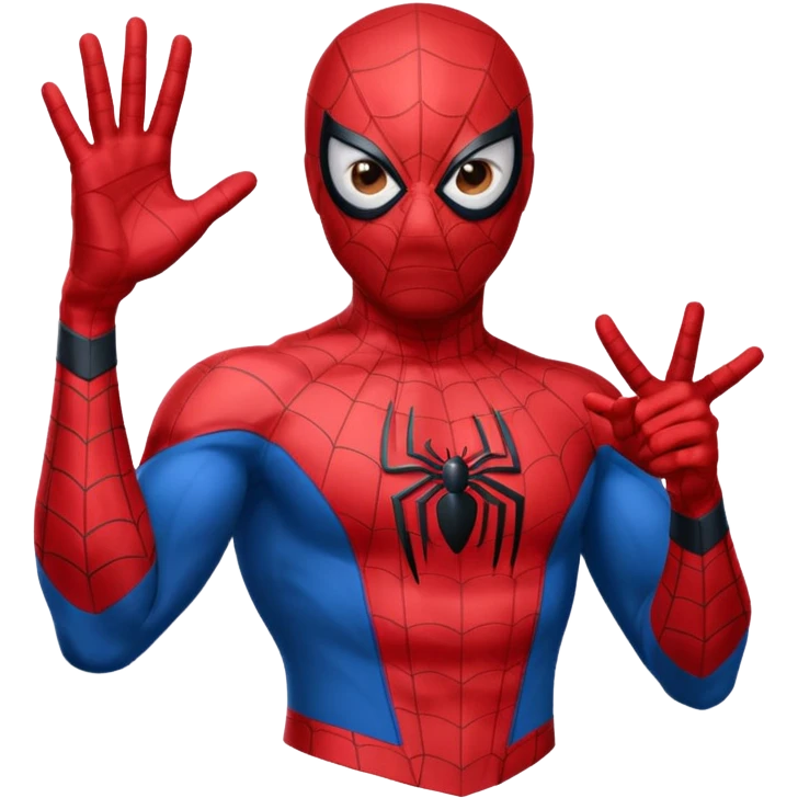 Spiderman making a web gesture with his hand emoji