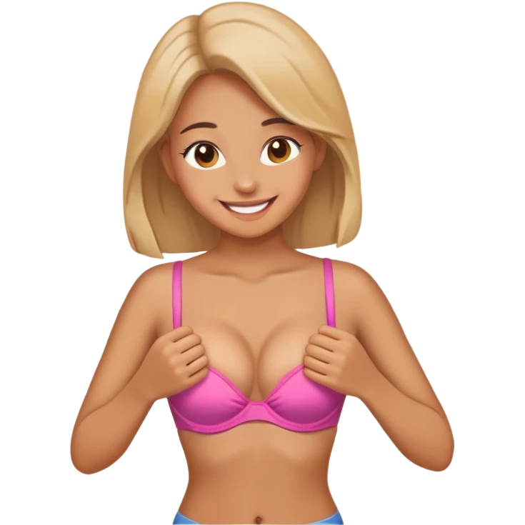 Girl takes off her bra emoji