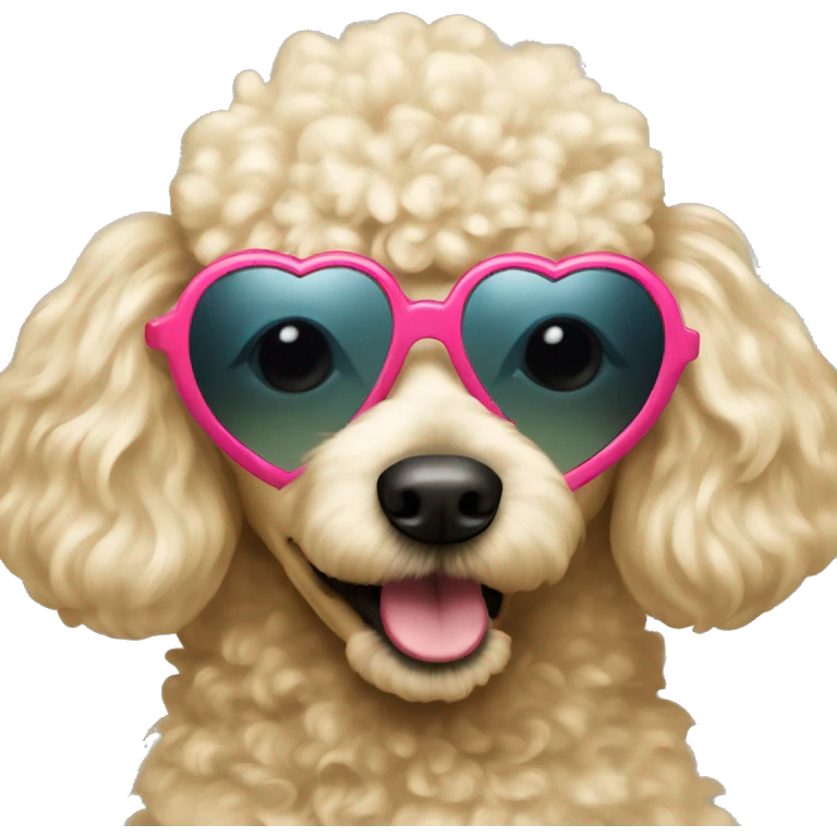 Blonde poodle with heart sunglasses  emoji