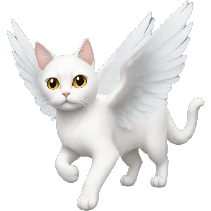 white cat with wings emoji
