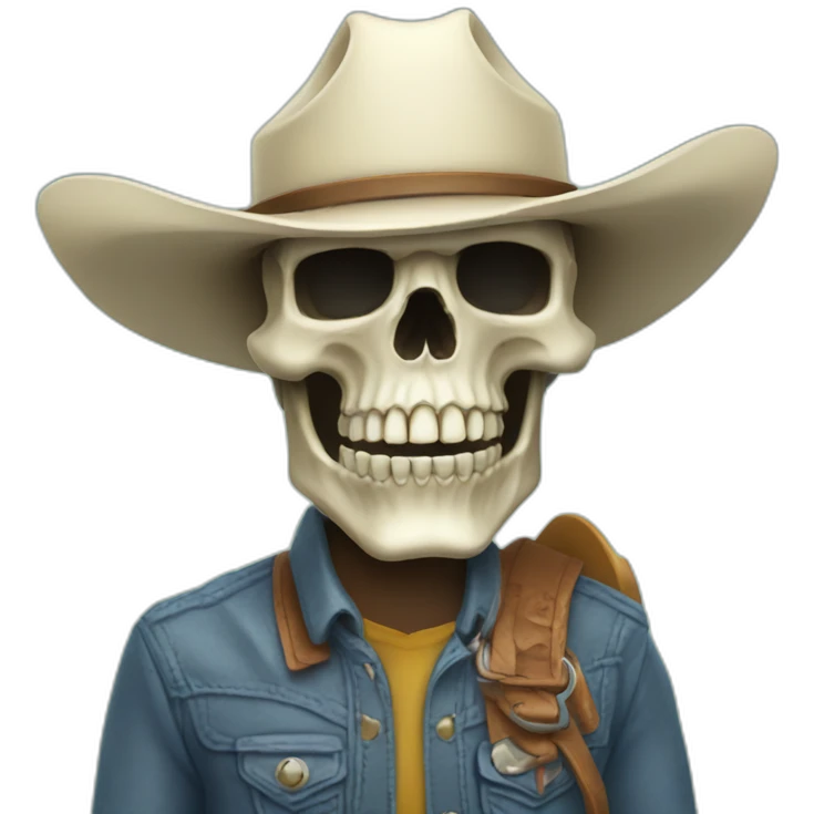skull surfer cowboy emoji