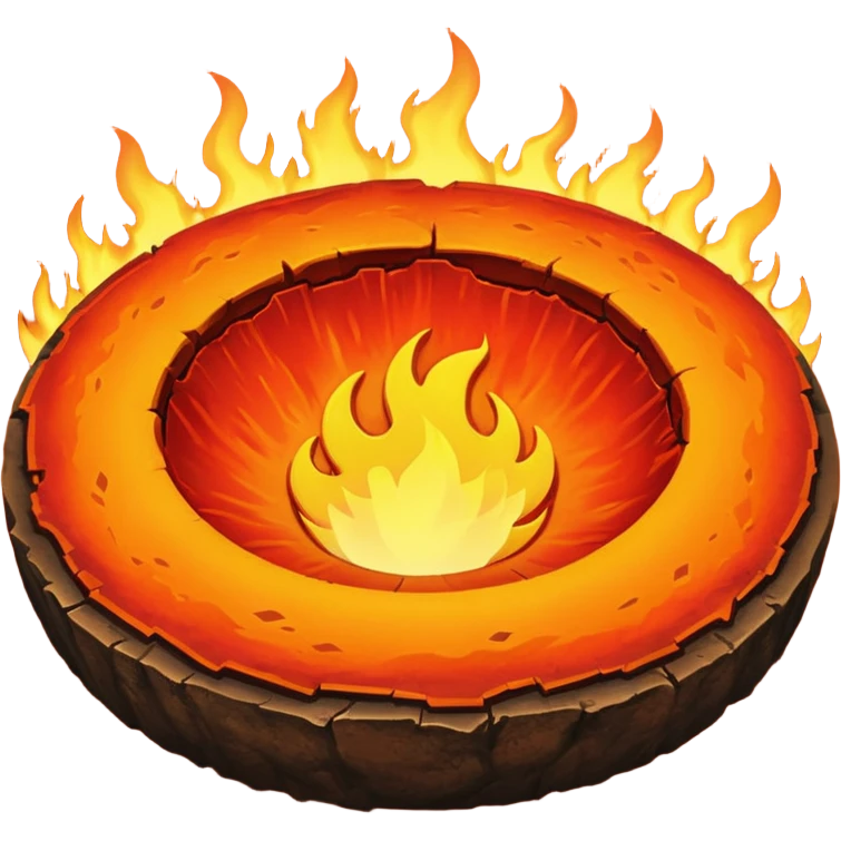 flaming crater emoji