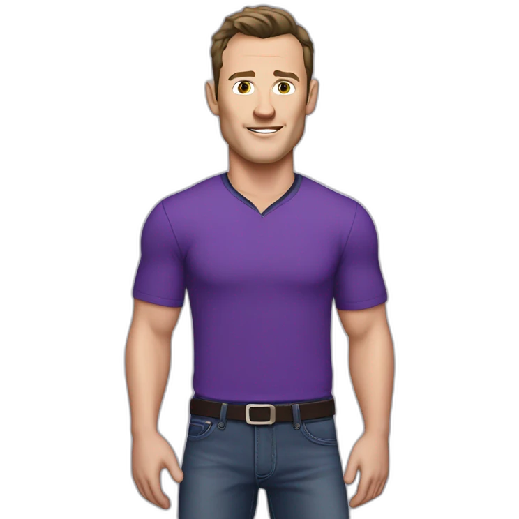 Jonathan Toews wearing a purple shirt and jeans  emoji