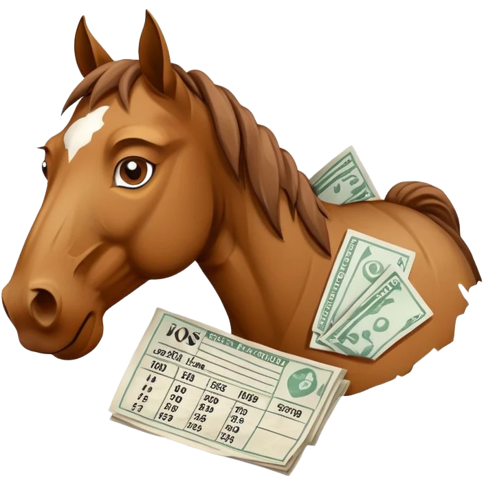 horse with betting slip emoji