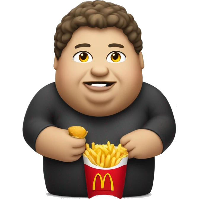 Fat person eating mcdonalds emoji
