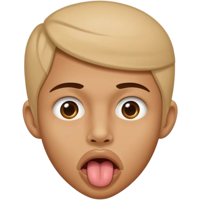 a face demonstrating the 'mewing' technique, with tongue pressed to the roof of the mouth, neutral expression, clear jawline emoji