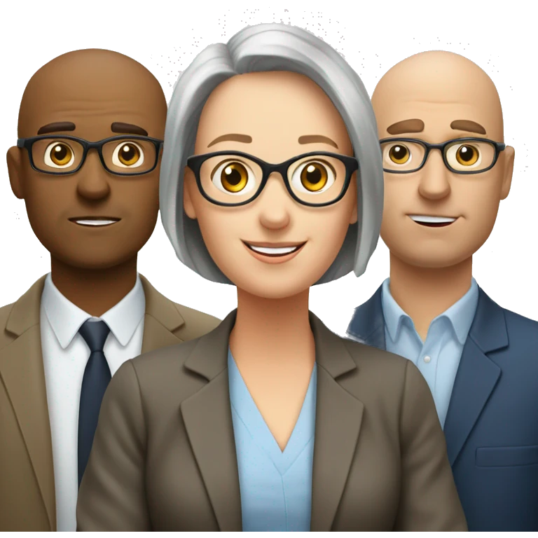 3 experts in hypnotherapy, one in center emoji