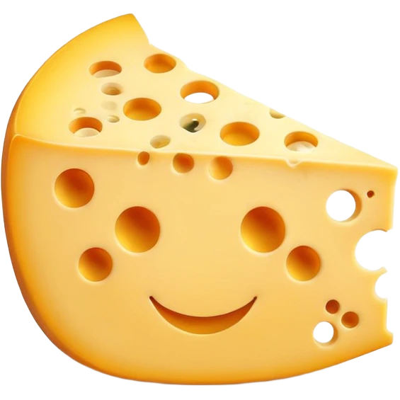 Smiling cheese character with a face emoji