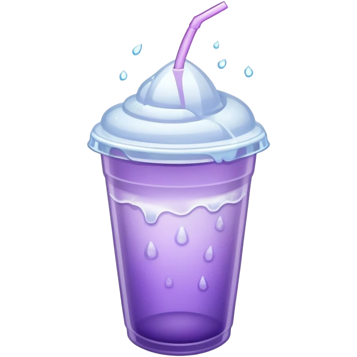 A Styrofoam cup full of light purple liquid and ice emoji