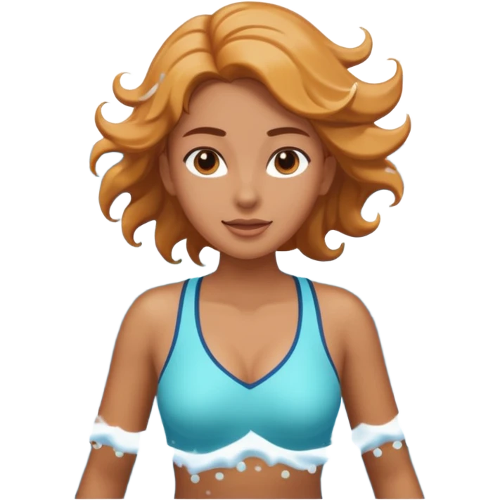 woman standing in ocean waves, water splashing around her, confident expression, dynamic sea motion, cinematic ocean vibe, 3D cartoon style, mobile game icon style, clean background, no text, no watermark
  emoji