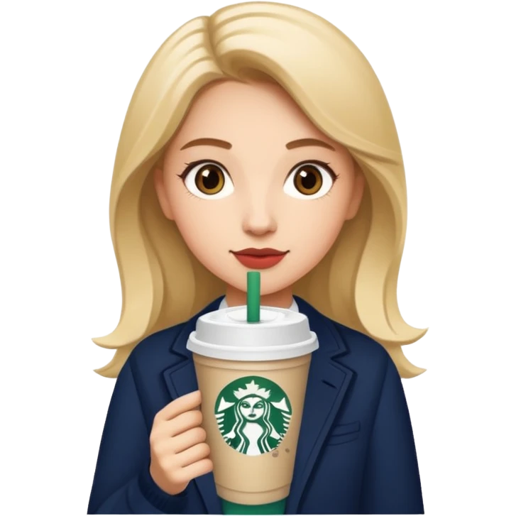 A PREEPY girl with Starbucks  emoji