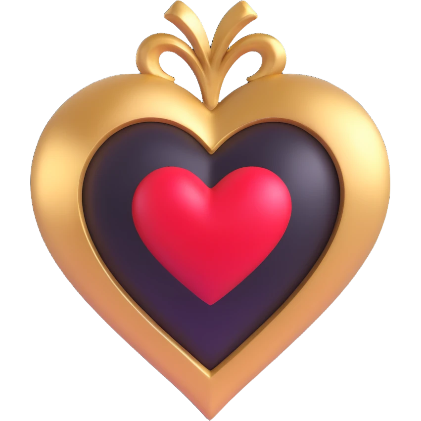 dark gothic heart, rich purple, shimmering effect emoji