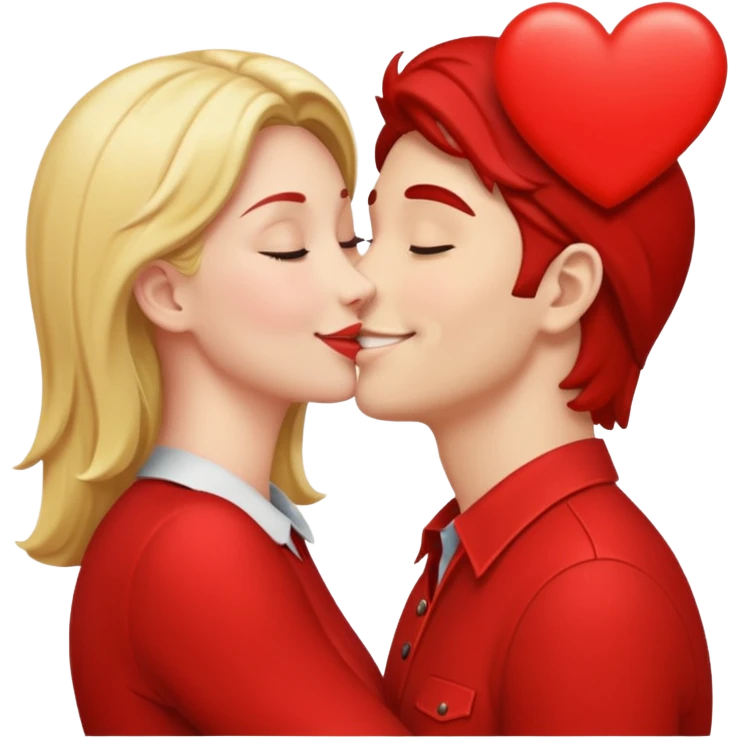 un cartello rosso con due persone che si baciano emoji