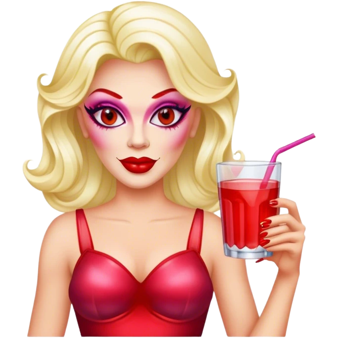 Drag queen with koolaid emoji