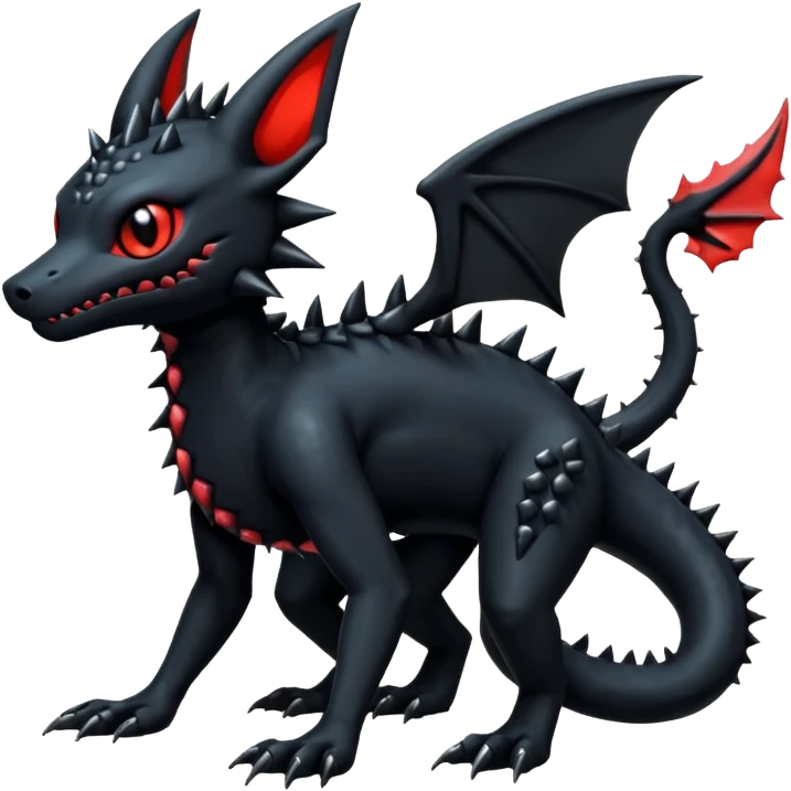 Evil Gothic Salandit-Umbreon-Fakémon-hybrid-creature (full body)  emoji
