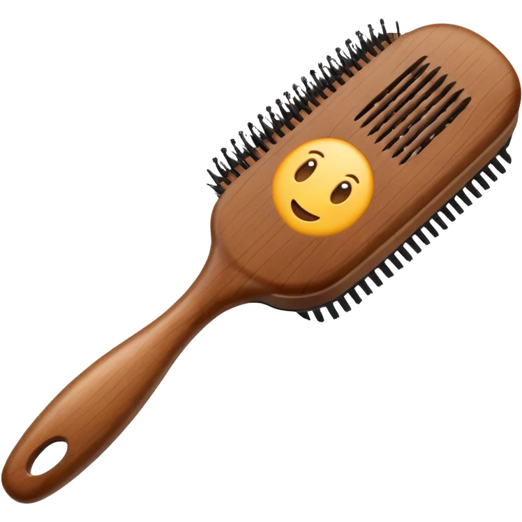 brown hairbrush, Samsung emoji style, minimal and iconic emoji