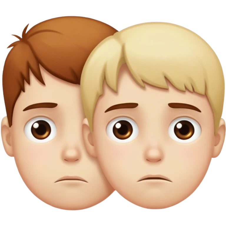 two children with sad faces emoji