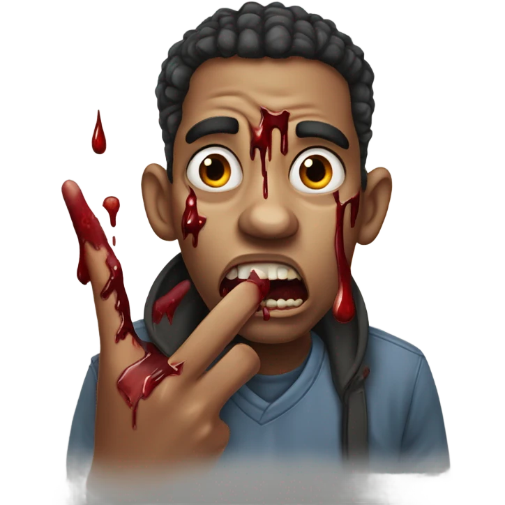 Horror eating nails emoji