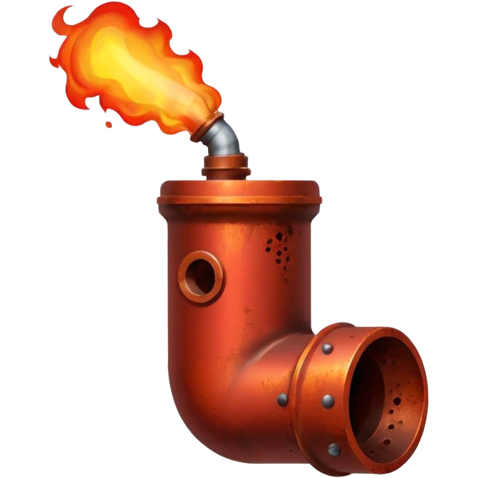 Red hot pipe emoji