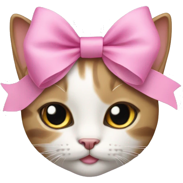 Cat with a pink bow on the head emoji