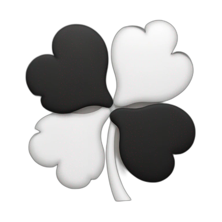 Trèfle a 5 feuilles de couleur noir emoji