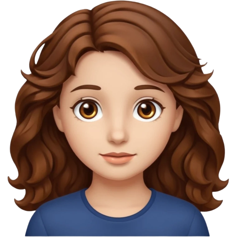 Girl with wavy brown hair emoji