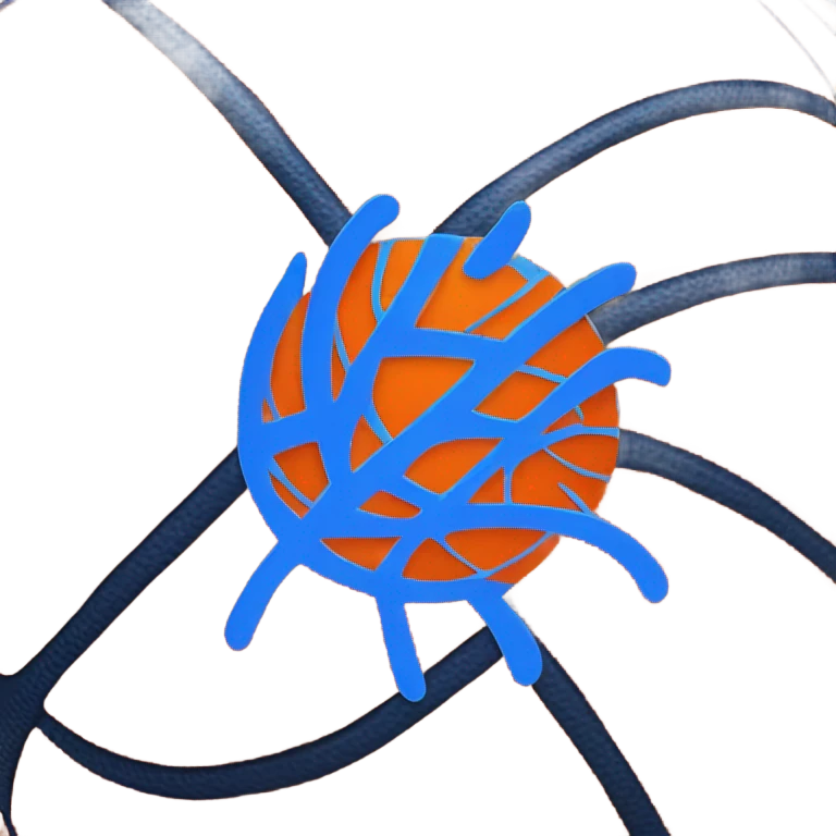 Orange and blue basketball emoji