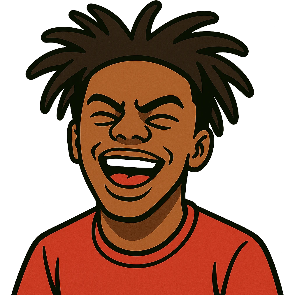 flat toon style IShowSpeed with bold lines and vibrant colors emoji