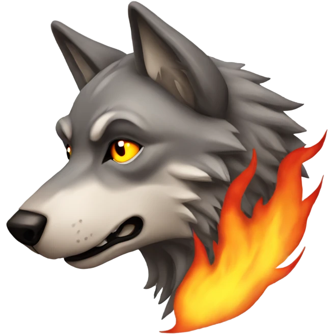Wolf fire  emoji