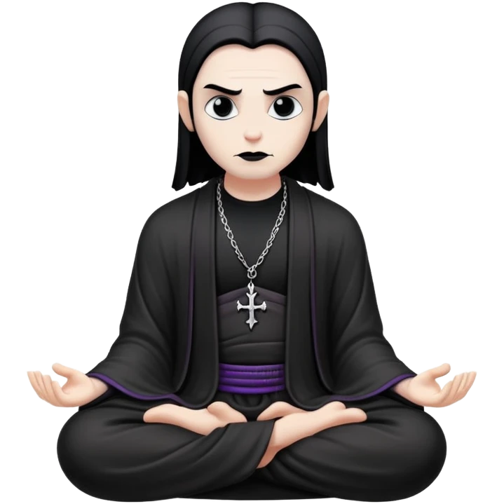chill meditating goth villain  emoji