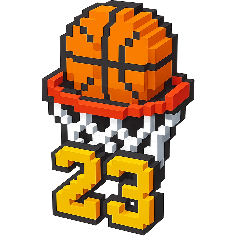 баскетбольный мяч с надписью "23" в сетке, no background emoji