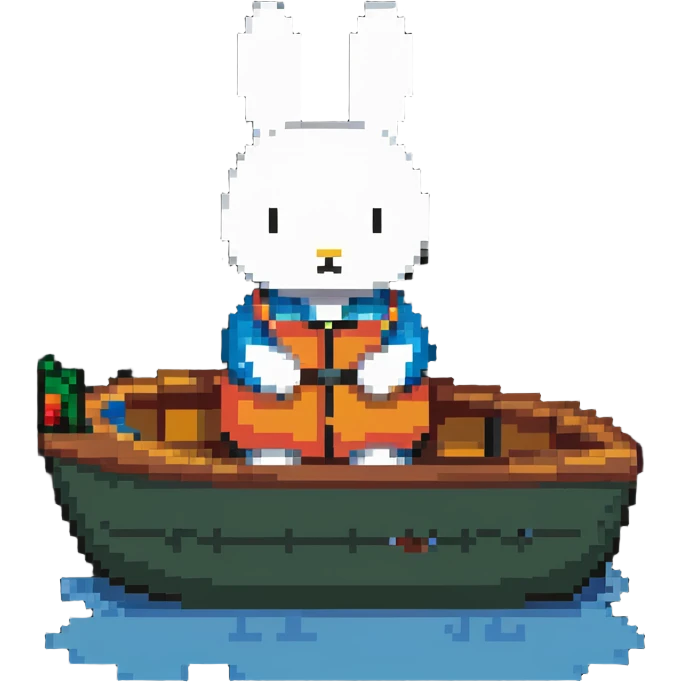 Miffy in a boat on Sydney Harbour emoji