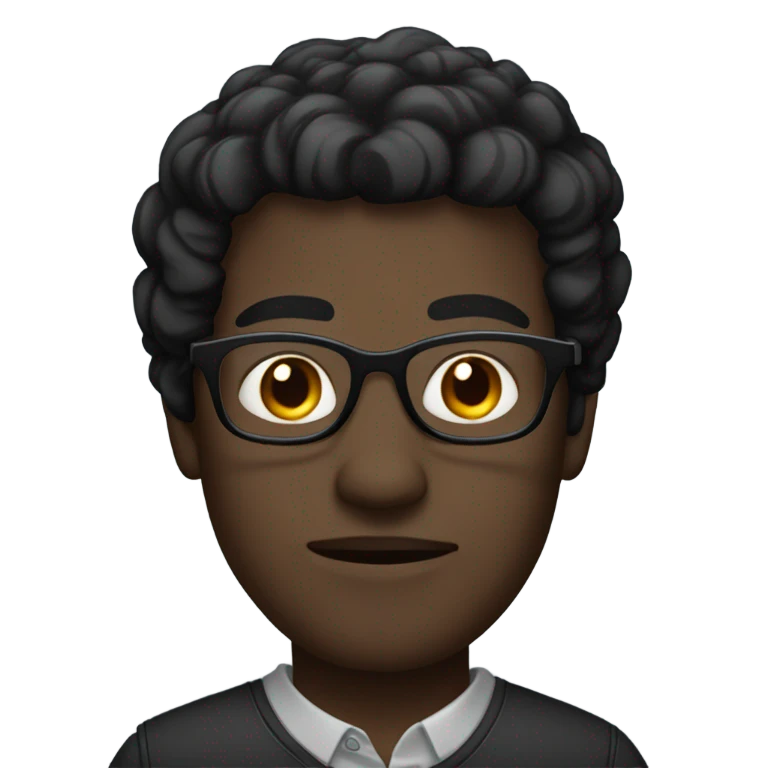 dark Man with glasses black short hair  emoji