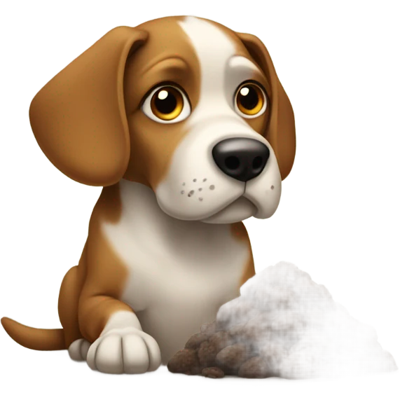 A dog with a poo on its head  emoji