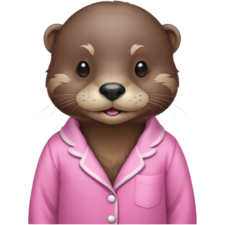 Otter floating in pink pajamas emoji