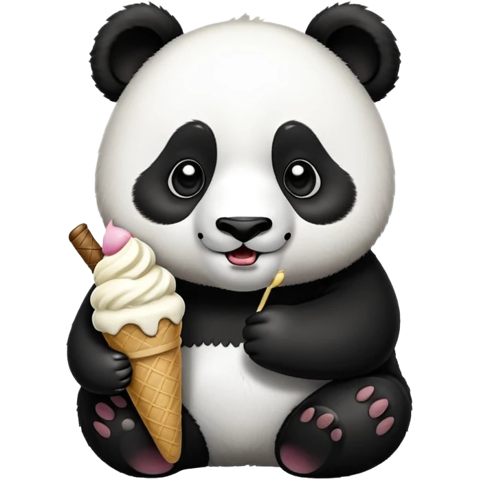 Panda eating ice cream emoji
