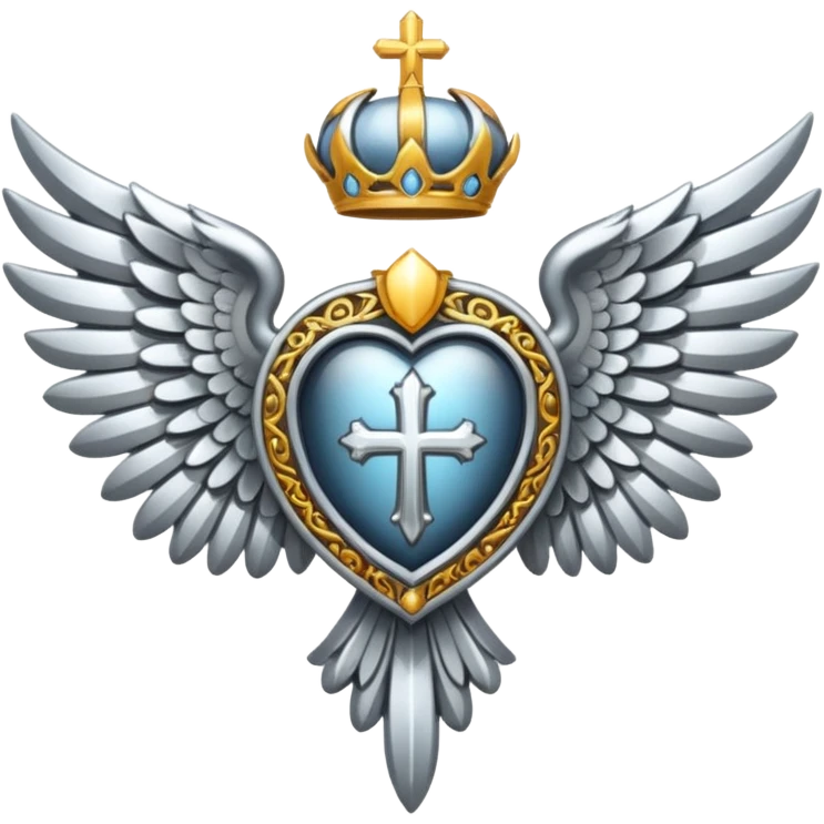 holy emblem with silver wings  emoji