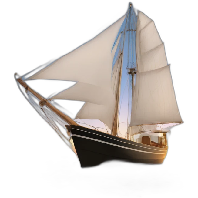 Barco velero blanco y atardecer emoji