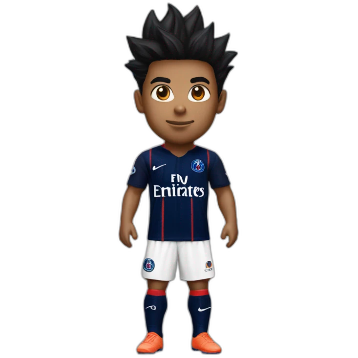 san goku head with a psg home kit emoji