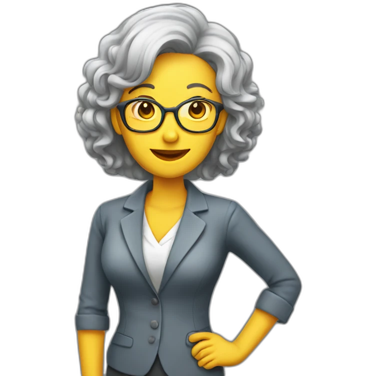 Grey hairs lady teacher standing emoji