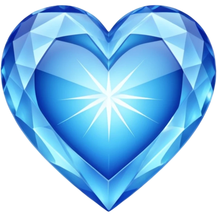 Blue completely  chrystalised heart  emoji