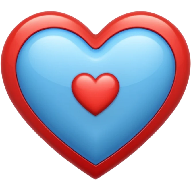 corazon azul y rojo con rayas emoji