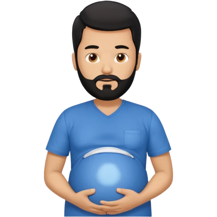 pregnant man with black beard and hair emoji