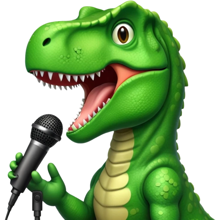 T-Rex singing emoji