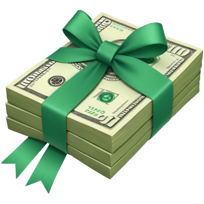 100 dollars paper money bundle emoji