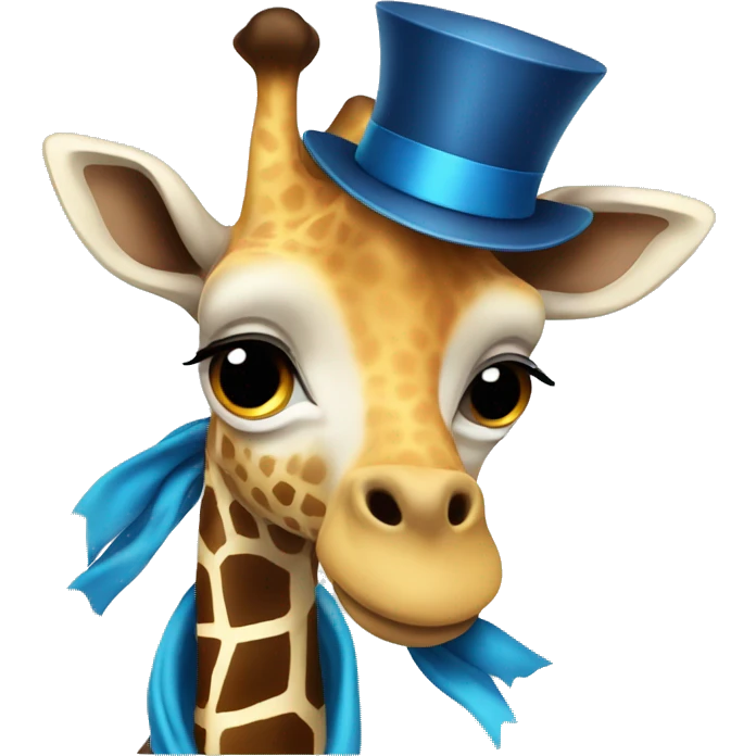 Giraffe with top hat and blue scarf emoji