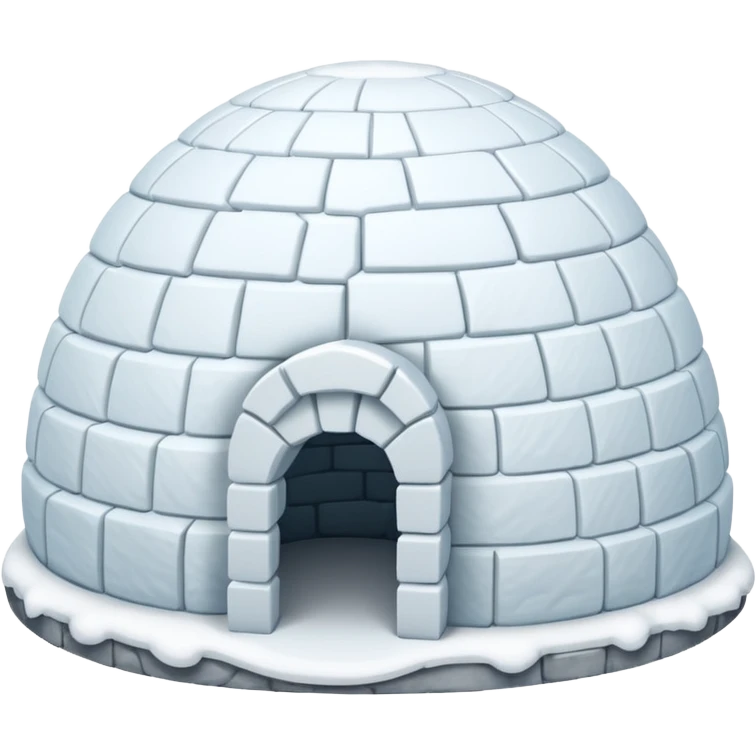 igloo with snow covered half of the top emoji
