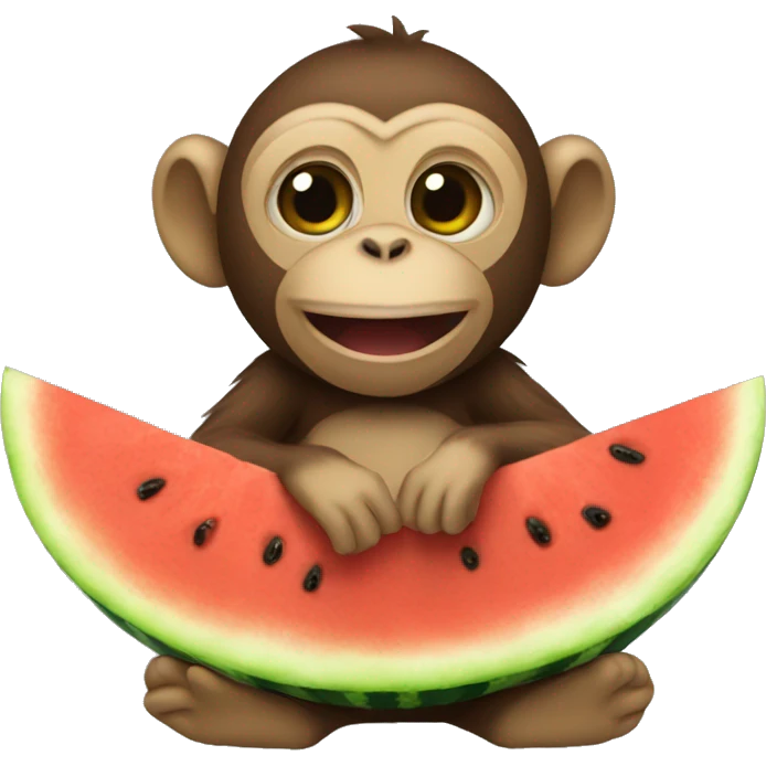 Monkey eating watermelon  emoji