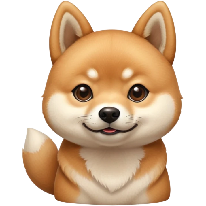 cute Shiba Inu dog with a playful, side-eye expression and a tilted head. The dog has light brown fur, big round eyes, and a soft smirk emoji